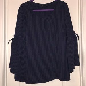 Navy pinstripe blouse